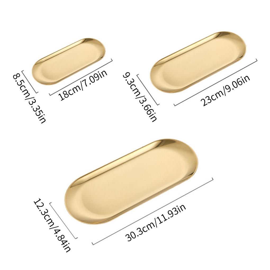 1per2 /3 Piring Makan Buah Snack Steak Roti Dessert Tray Stainless Steel Dish Ring Kalung Gelang Pesta Tahan Karat