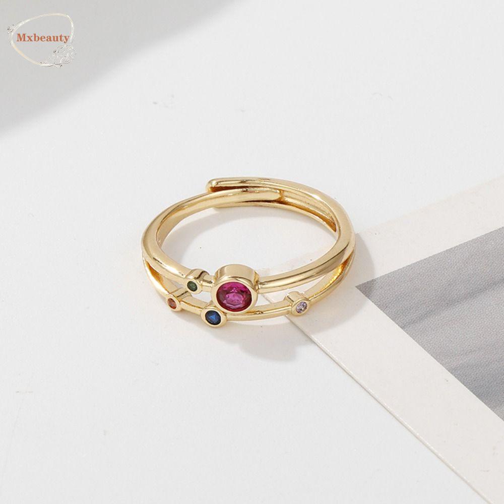 Mxbeauty Wanita Terbuka Cincin Manis Adjustable Opal Kepribadian Bunga Matahari Temperamen Gaya Korea Rings