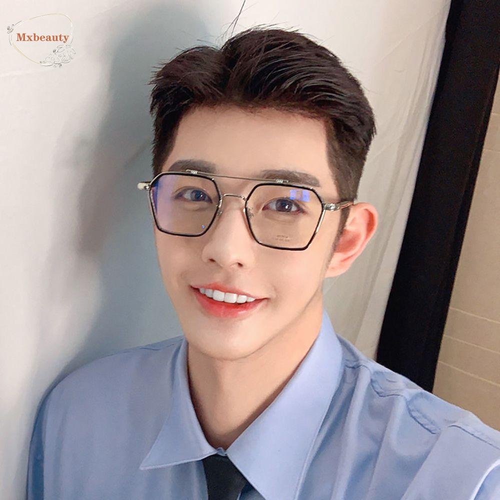 Mxbeauty Metal Frame Spectacles Simple Wanita Double Beam Anti Blue Light Kacamata Baca Kacamata Komputer Kacamata Kaca Anti Radiasi Kacamata Lensa Bening Kacamata Kacamata Optik