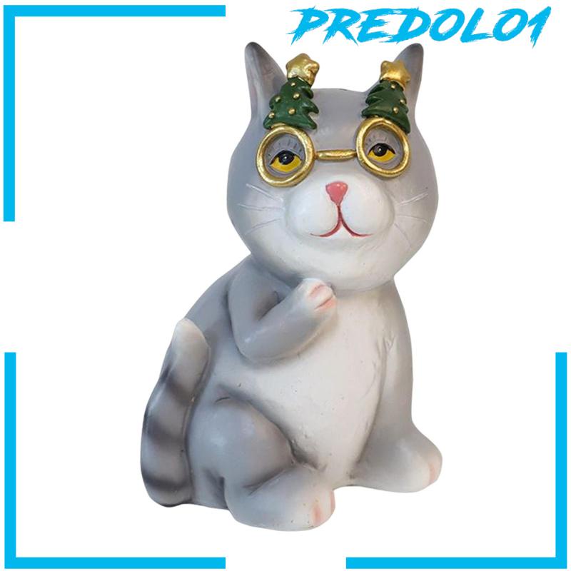 [Predolo1] Patung Hewan Taman Patung Kucing Koleksi Untuk Dekorasi Kabinet Rak Buku