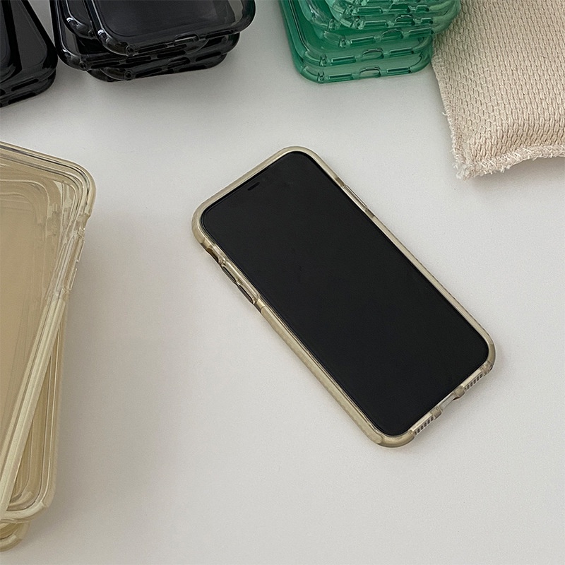 IPHONE Desain Dasar Transparan Ponsel TPU Soft Case Lebar Bingkai Kamera Cover Untuk Iphone7 8 PLUS X XR XS 11 12 13 MINI PRO MAX SE 2020