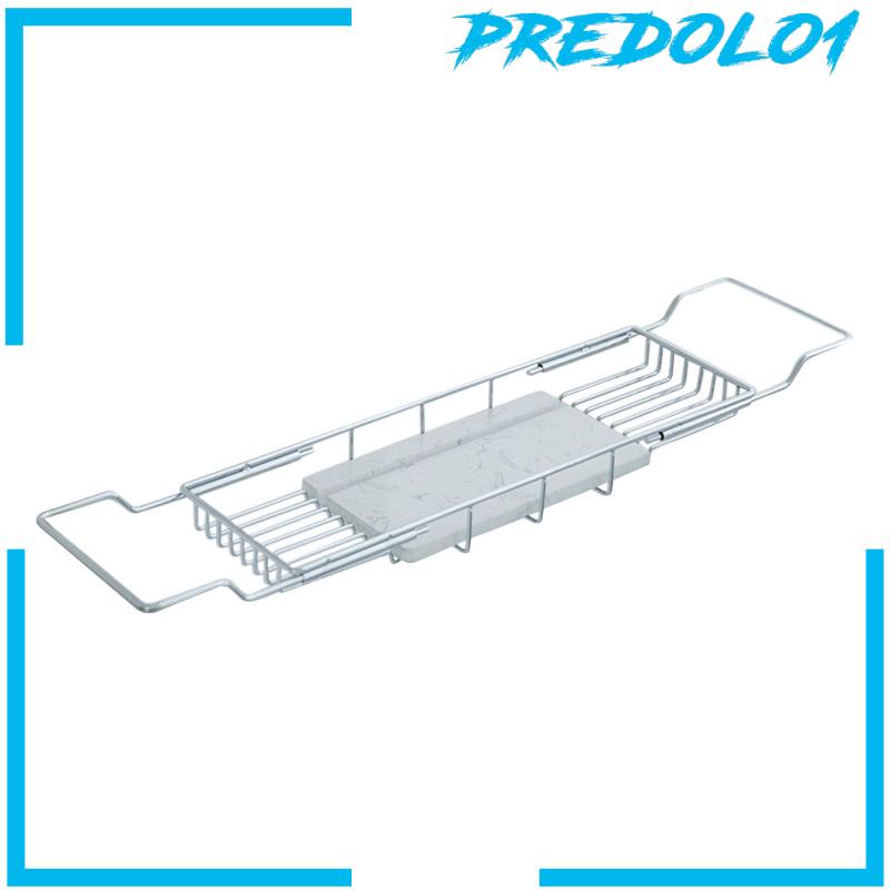 [Predolo1] Tray Bathtub Caddy Dengan Slot Bathroom Tray Steel Untuk Bathtub Shower Kamar Mandi