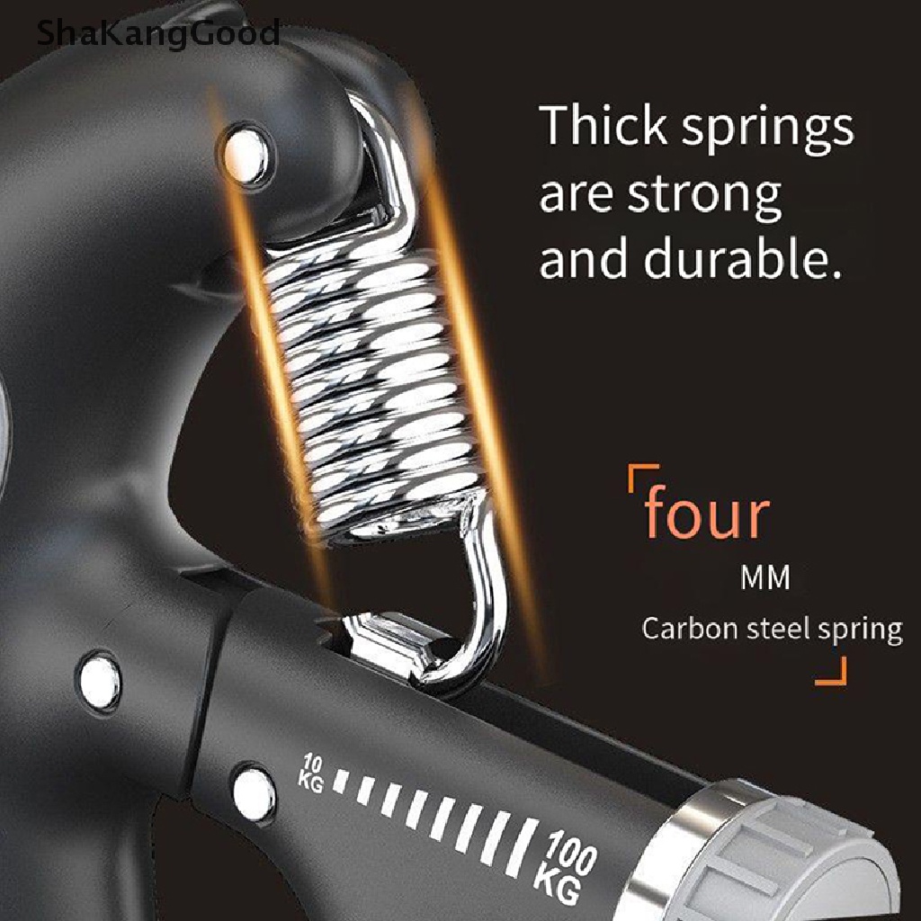 Skid 100kg Adjustable Heavy Grip Fitness Elektronik Counter Hand Grip Pergelangan Tangan Meningkatkan Kekuatan Spring Finger Adjustable SKK