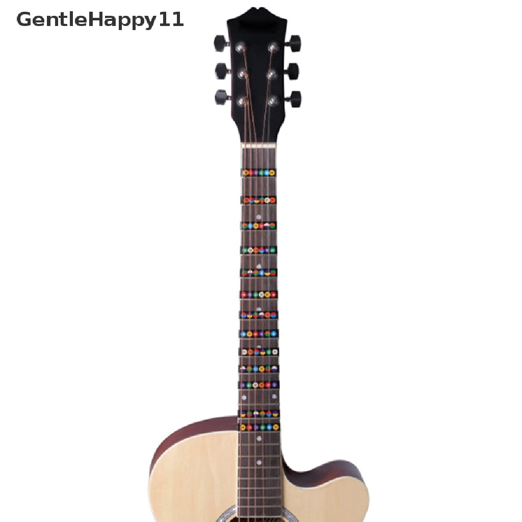 Gentlehappy Gitar fretboard note decal fingerboard Timbangan Musik map er Untuk Latihan id