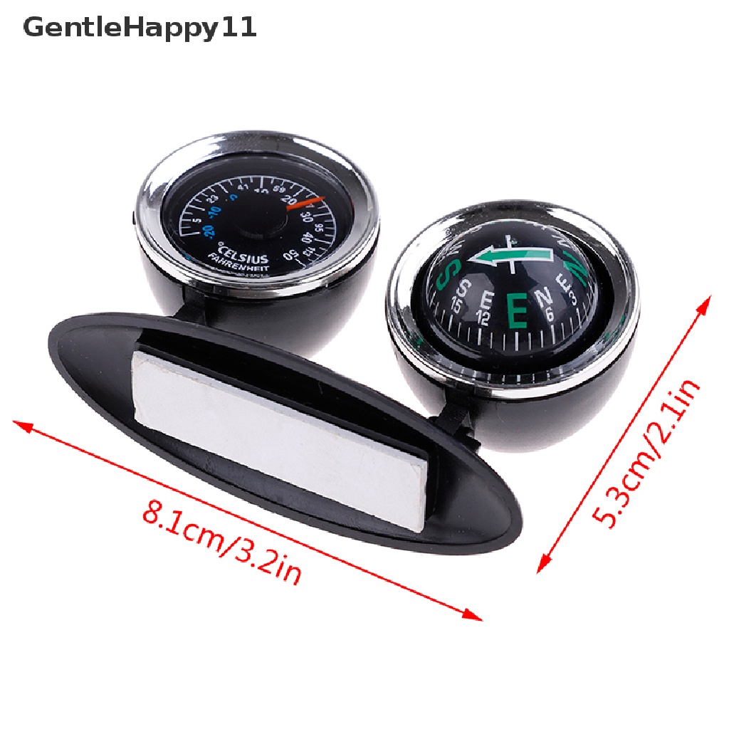 Gentlehappy 2in1 Guide Ball Car Compass Thermometer Hiasan Mobil Arah Dashboard Bola id