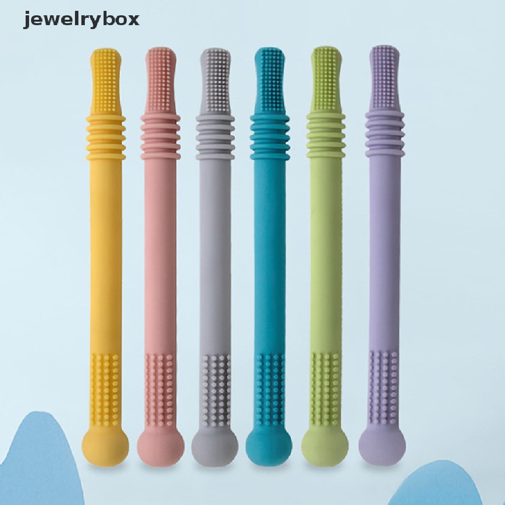 [jewelrybox] Silikon Molar Jerami Bayi Teether Bayi Kunyah Aman Mainan Bayi Tumbuh Gigi Mainan Butik