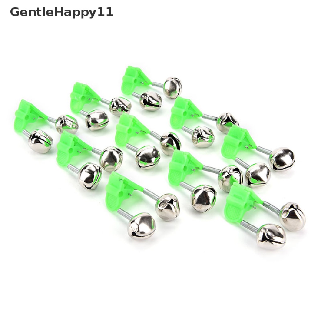 Gentlehappy 10Pcs Pancing Gigit alarm Lonceng twin bells clip alerter fishing tackle tool id