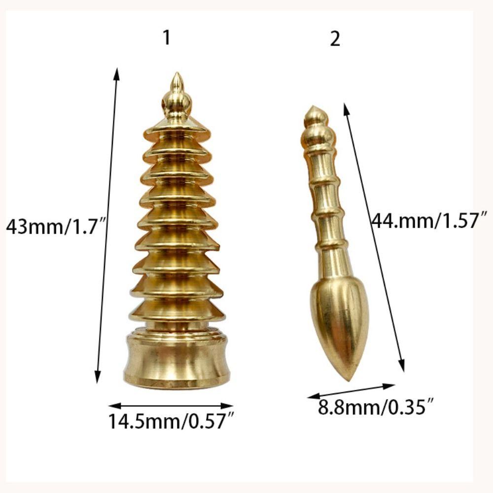 [Elegan] Wenchang Tower Kreatif Vintage Kuningan Liontin Kerajinan Tangan Feng Shui Gantungan Kunci Souvenir Hadiah Tower Model Patung