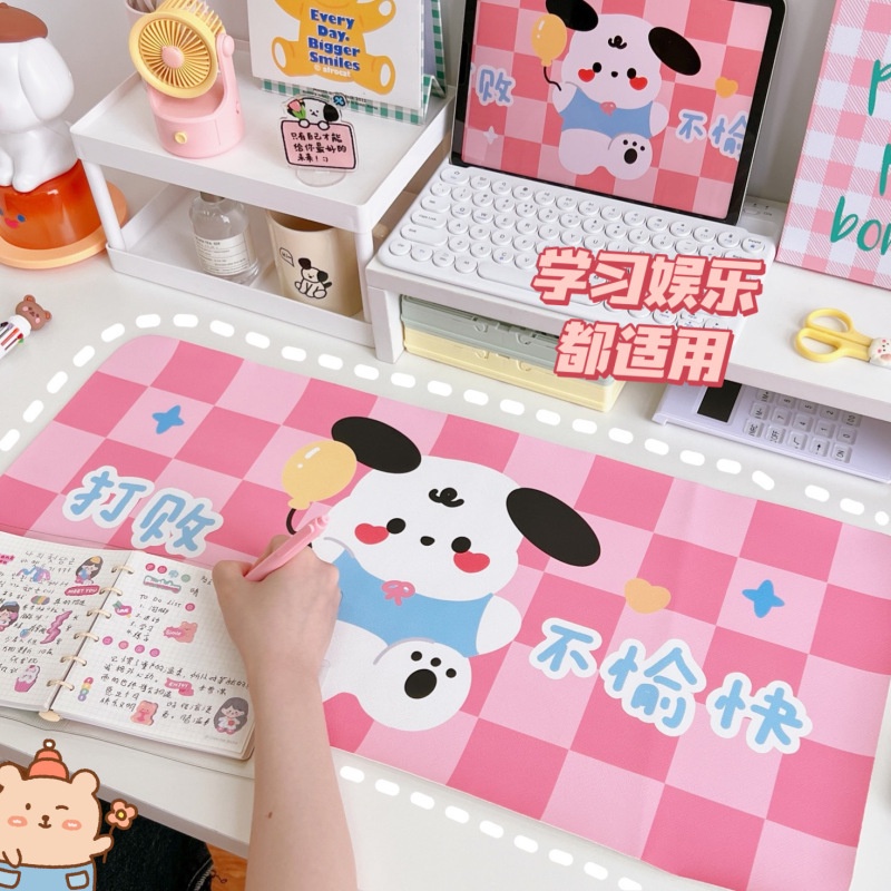 Little Bear Rabbit Desk Mat Kartun Kulit Alas Meja Tulis Meja PVC Mat Tahan Air Non Slip Alas Tikus