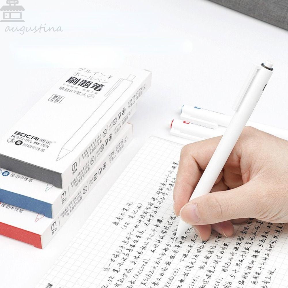 Pena Netral Press Agustina Set 6 Pcs 0.5mm Alat Tulis Siswa Sekolah Khusus Cepat Kering Test Pen St Pen Kepala Pena Tulisan