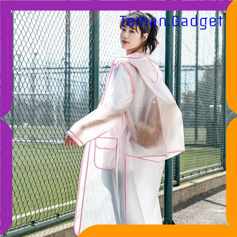 TG - OTO FJUN Jas Hujan Portable Raincoat Transparent Poncho with Hood - FJ300