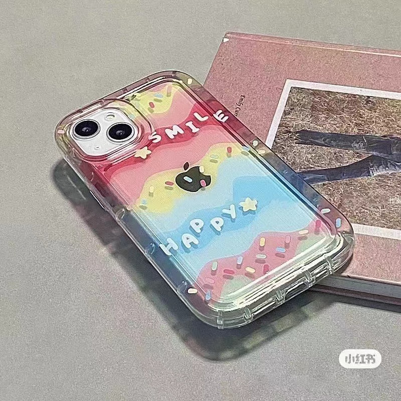 IPHONE Cocok Untuk Iphone14 14pro 14plus 13 13mini 13pro 13prm iPhone12 7Plus 8Plus Xr XS 13 12mini Pro Max Empat Sudut Casing Ponsel Transparan Tahan Guncangan