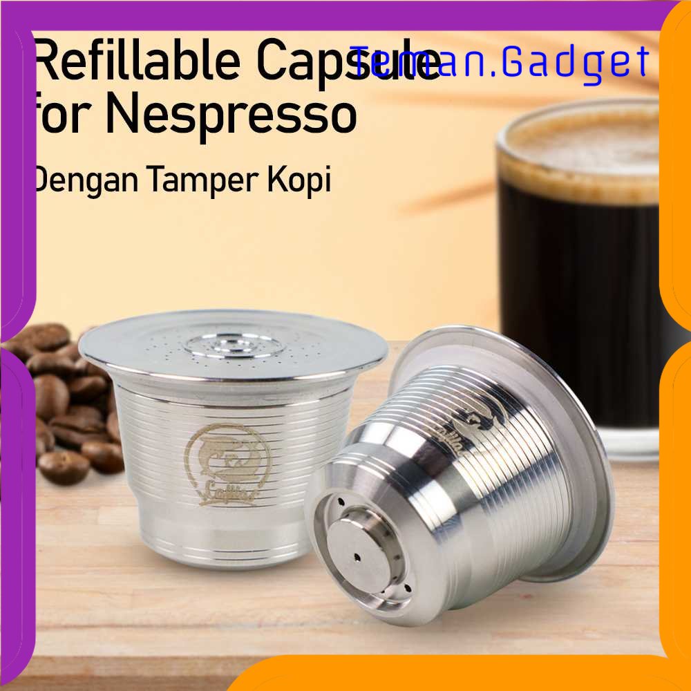 TG - DPR iCafilas Refillable Capsule Stainless Steel + Tamper for Nespresso - F456