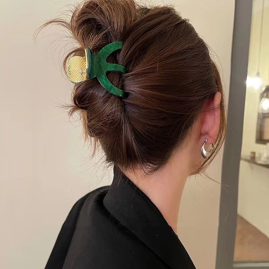 Vintage Logam Asam Asetat Rambut Klip Rambut Cakar Wanita Ponytail Holder Aksesoris Rambut