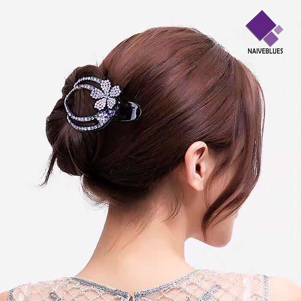 &lt; Naiveblues &gt; Jepit Rambut Wanita Dovetail Desain Bunga Rambut Mudah Halus Elegan Untuk Travel