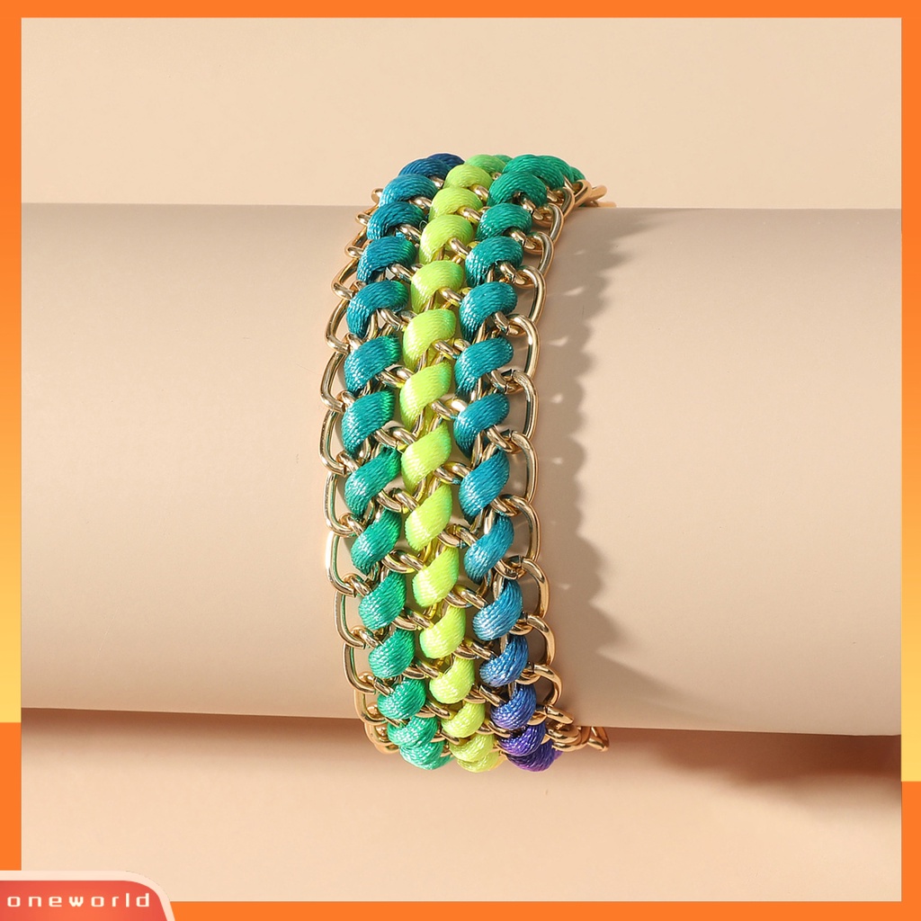 [EONE] Tali Kuat Universal Unisex Gelang Alloy Multicolor Handmade Anyaman Persahabatan Gelang Perhiasan Aksesoris