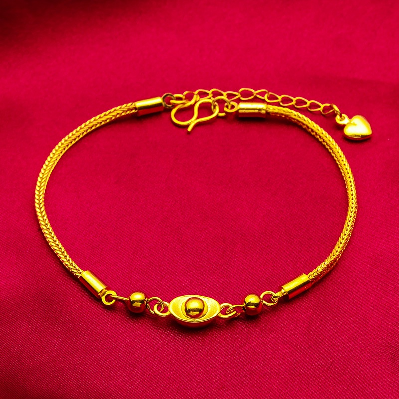 Goldkingdom Perhiasan Fashion 24K Bangkok Aksesoris Ready Stock Gelang Harta Karun Wanita Baru Gelang Cincin Emas Pasir