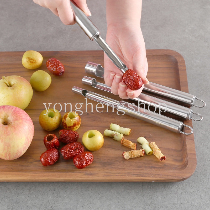 1pcs Stainless Steel Apple Pear Corer Remover Kurma Merah Alat Penghapus Inti Seeder Buah Sayur Gadget Dapur