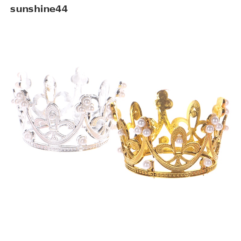 Sunshine Mahkota Ulang Tahun Mini Dekorasi Kue Berlian Imitasi Peach Heart Crown Baking Decor ID