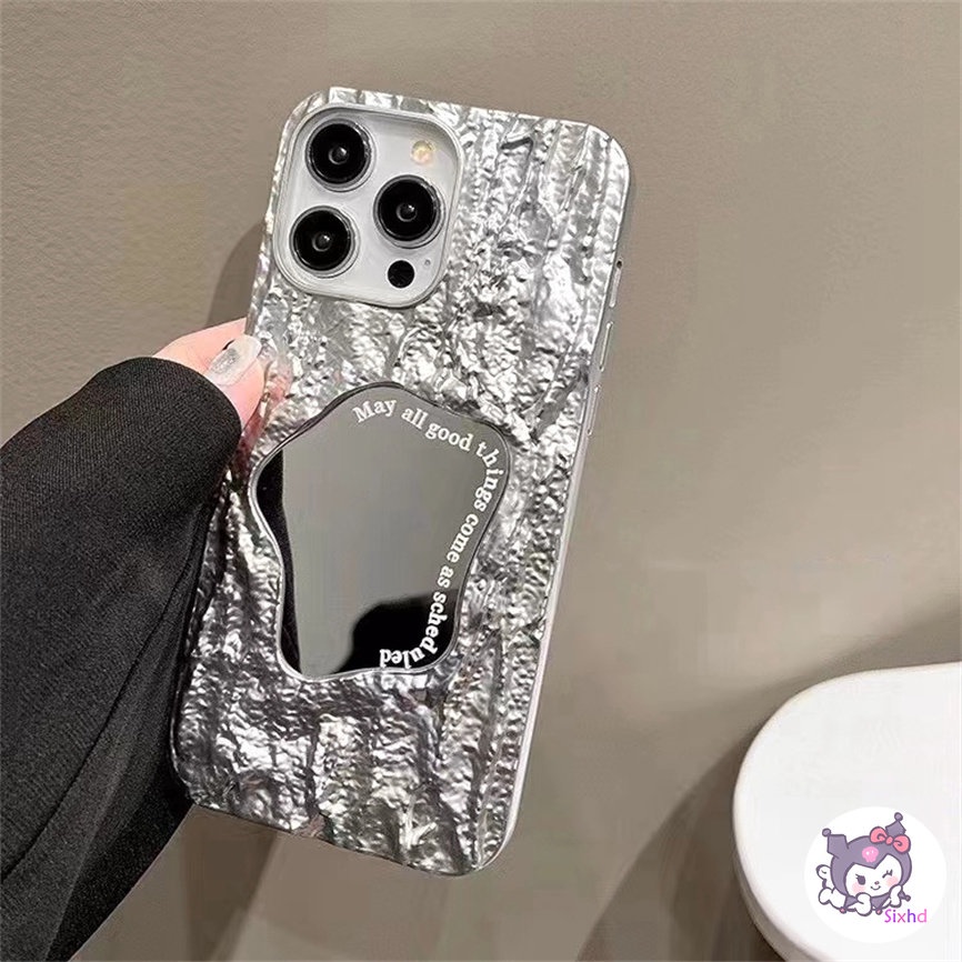 IPHONE Kompatibel Untuk Iphone14 13 12 11 Pro Max X XR Xs Max8 7 6 6s Plus SE 2020 Casing Ponsel Fashion Mewah Lipatan Tidak Teratur Permukaan Cermin Lembut Anti Jatuh Pelindung Penutup Belakang