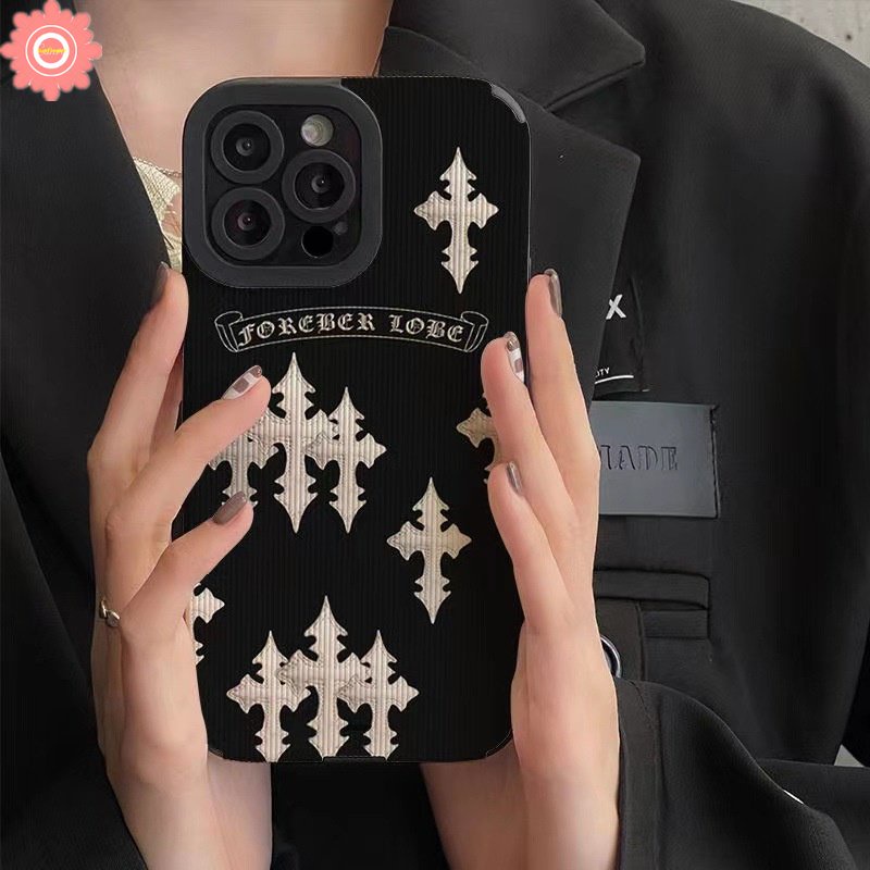 IPHONE Casing Ponsel Retro Bunga Mawar Kompatibel Untuk Iphone11 12 13 14 Pro MAX 7Plus 8Plus 78 Plus X XR XS MAX Tekstur Kulit Mewah Merek Trendi Shockproof Silicon Soft Tpu Cover