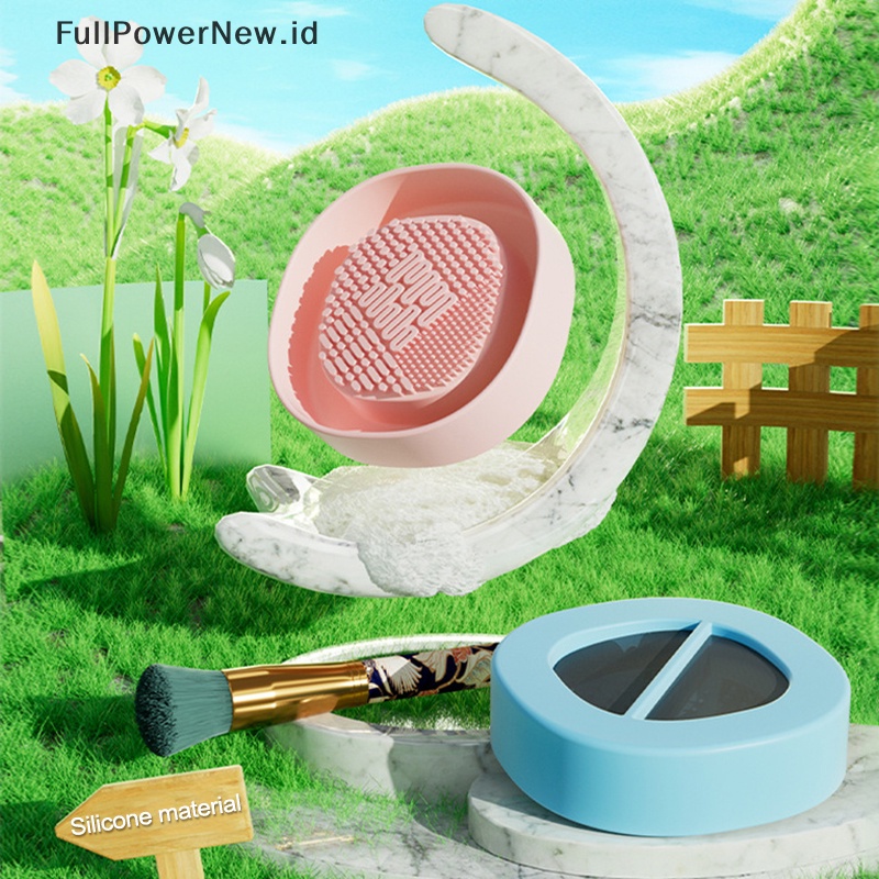 Power Silicone Eyeshadow Sponge Cleaner Kuas Makeup Penghilang Warna Dry Clean Mat Box ID