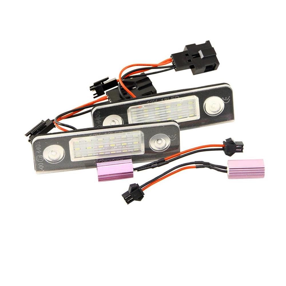 2pcs Lampu Plat Nomor Plat LED Putih Kecerahan Tinggi Lampu Untuk Skoda Octavia II 2009-2012 Roomster 5J 2006-2010