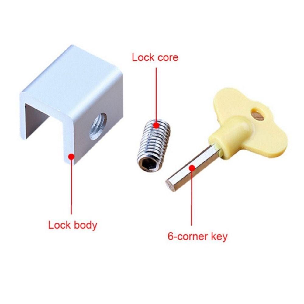 [Elegan] Kunci Sliding Jendela Hardware Safety Door Stopper Kunci Anti Maling Kunci Pintu Kunci Pengaman