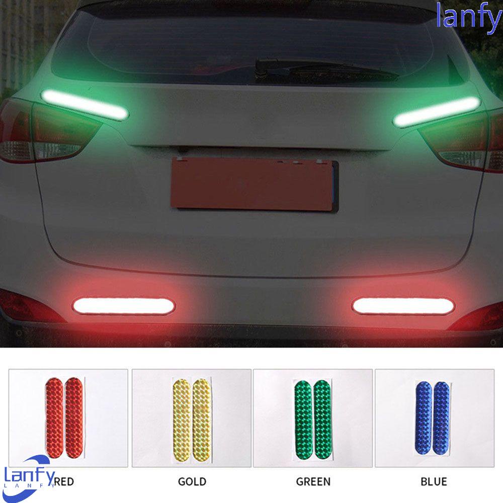 Lanfy Stiker Reflektif 2PCS Mark Safety Stiker Pintu Mobil