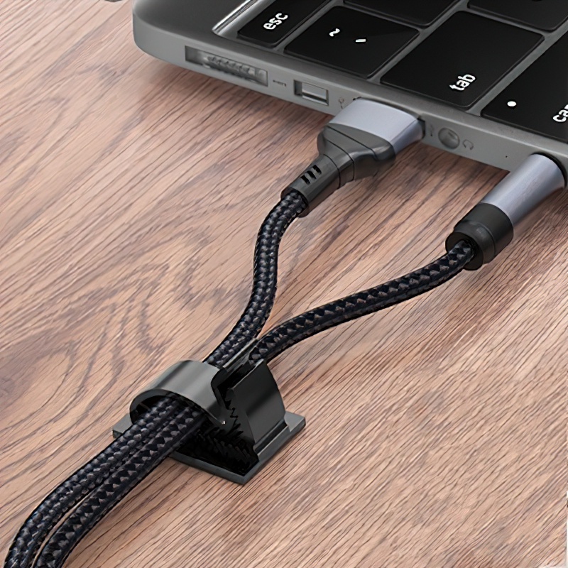 Portable Desktop Self Adhesive Square Plastic Electric Wire Clip/Telepon Komputer Penahan Kabel Data/Kabel Alat Rumah Serbaguna Gesper Tetap