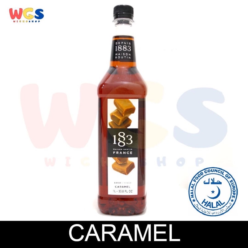 Syrup 1883 Maison Routin France Caramel Flavored 33.8 fl oz 1ltr