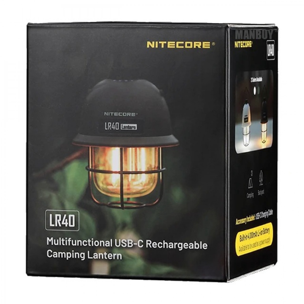 NITECORE Lampu LED Camping Lantern USB 4000mAh 3 Light Sources - LR40