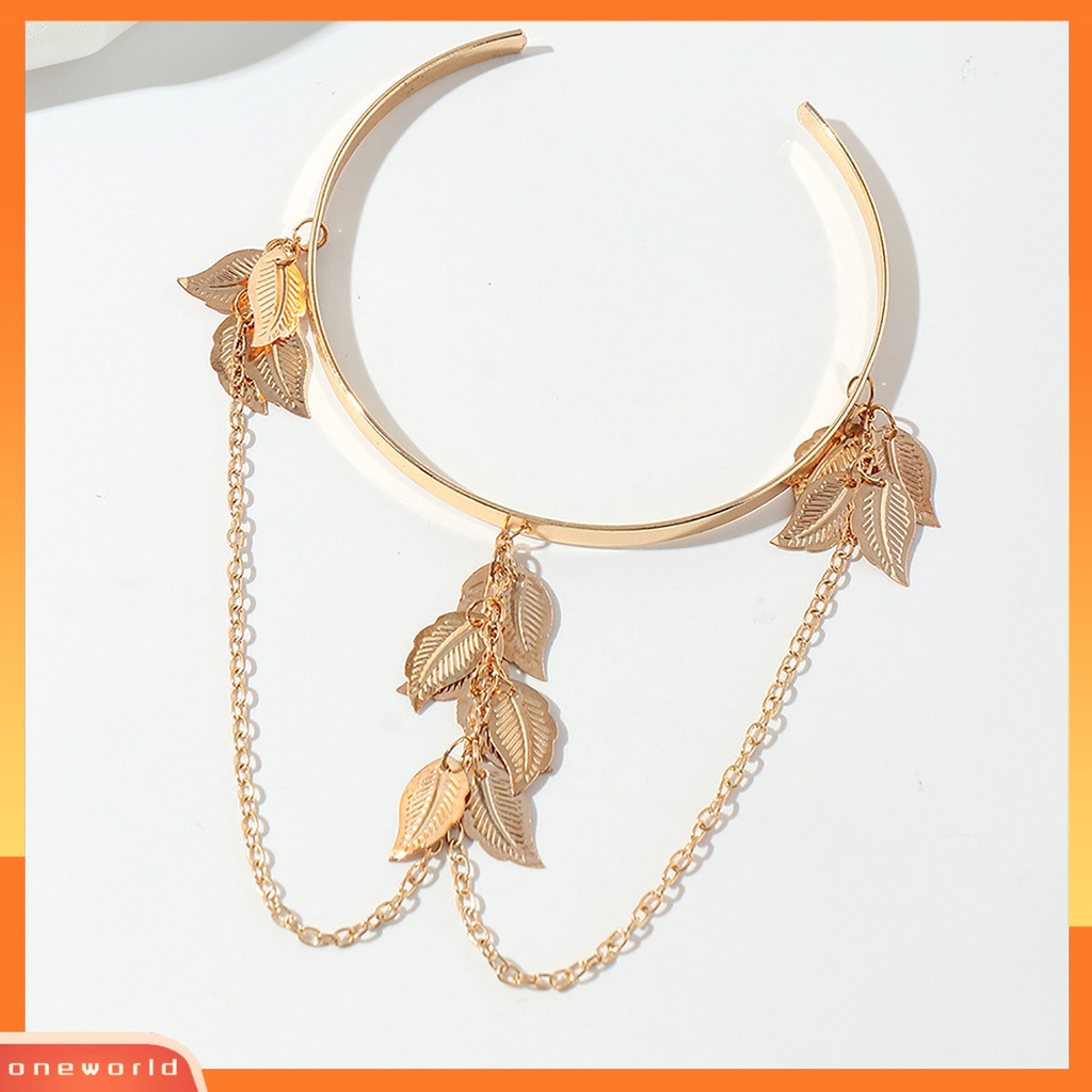 [EONE] Opening Adjustable Thin Arm Bangle Bohemian Daun Pesona Gelang Lengan Atas Aksesoris Fashion