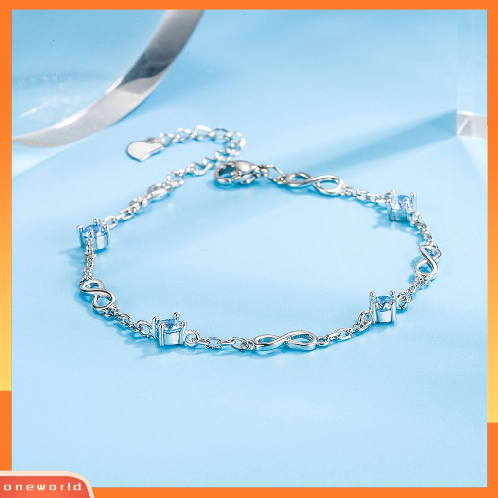 [EONE] Gelang Couple Sparkling Mirror Polish Dengan Rantai Ekstensi Anti-Oksidasi Nyaman Dipakai Hias Tembaga Adjustable Wanita Rantai Bracelet Perhiasan Pernikahan Untuk Pacaran