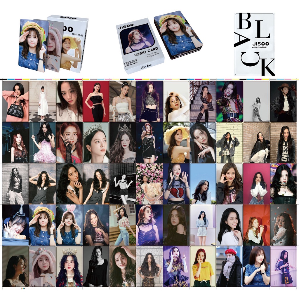 55pcs/box Photocard Hitam-PINK JISOO JENNIE LISA ROSE Kartu Lomo Blackpink Kpop Postcards Blackpink