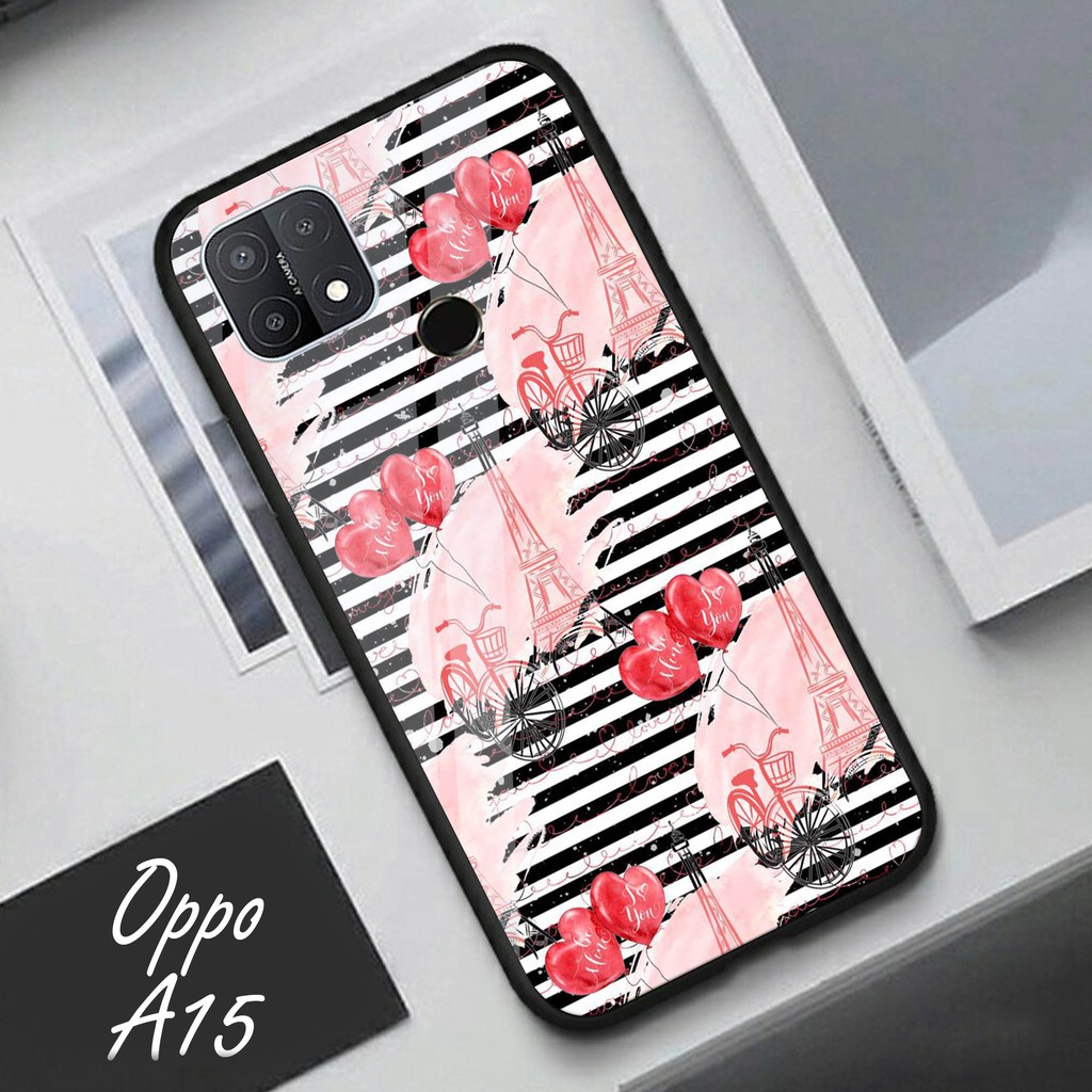 GLASS (S50) Softcase Kaca Oppo A15 a15s - Case Hp Oppo A15s A15 - Casing Hp Oppo A15 A15S