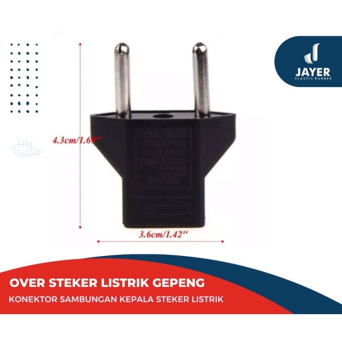 Over Steker gepeng Hitam 220 - 240 Volt Konverter Steker Listrik