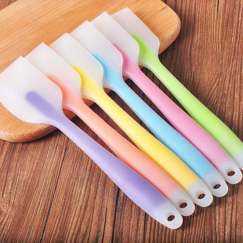 One-piece Translucent Silicone Non Stick Cream Mixing Shovel Tahan Panas Baking Spatula Karet Alat Aduk Pastry Kitchenware Karet Alat Aduk