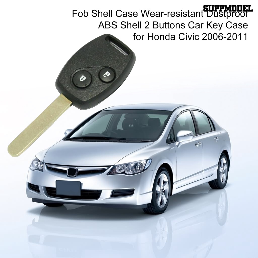 [SM Auto] Fob Shell Case Tahan Aus Tahan Debu ABS Cangkang 2tombol Case Kunci Mobil Untuk Honda Civic 2006-2011