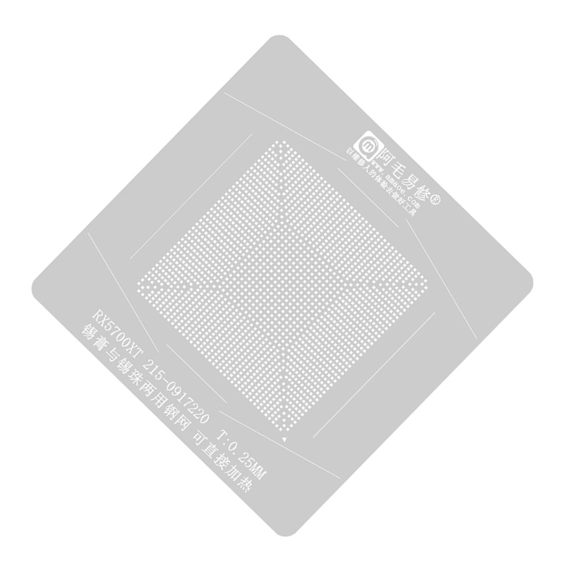 Vivi RX5700XT BGA Reballing Stensil Kit 215-0917220 Stensil GPU Chip Grafis