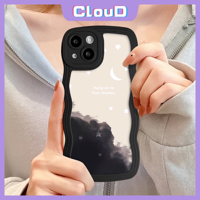 Casing Untuk Redmi 9C 12C 9A 9 10C 9T 10A A1 10 A1+Redmi Note 11s 8 11 9 10s 9s 10 Pro Mi 11T Pro POCO M3 X3 NFC Pro Fantasi Langit Berbintang Bulan Pasangan Tepi Bergelombang Lembut Casing Tpu