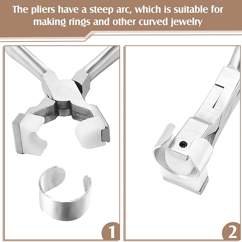 2pcs Ring Making Kit Rantai Hidung Tang Tekuk Dan Pembungkus Alat Logam Stainless Steel Ring Bender Ring Bending Tool