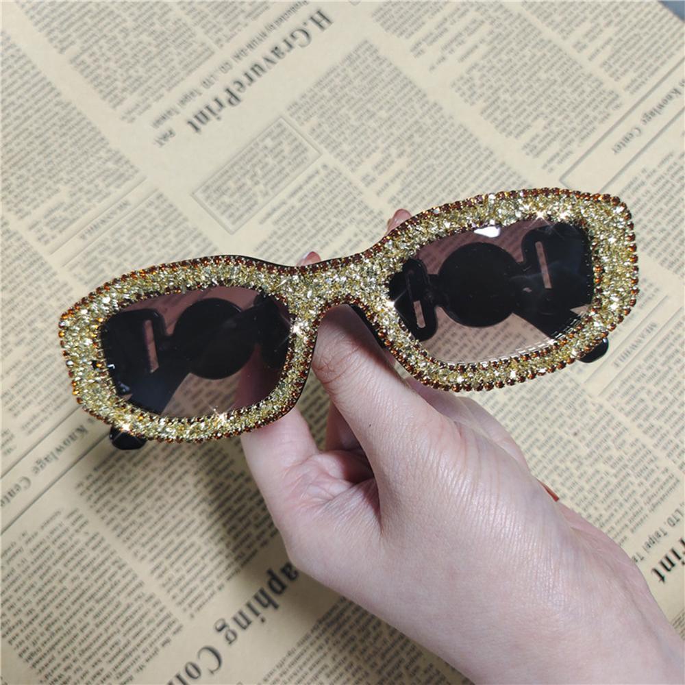 Lily Diamond Kacamata Hitam Vintage Berlian Imitasi Bling Ladies Shades