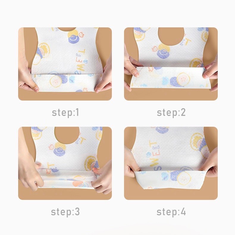 DISPOSABLE BIB | celemek anak bayi sekali pakai | bibs apron