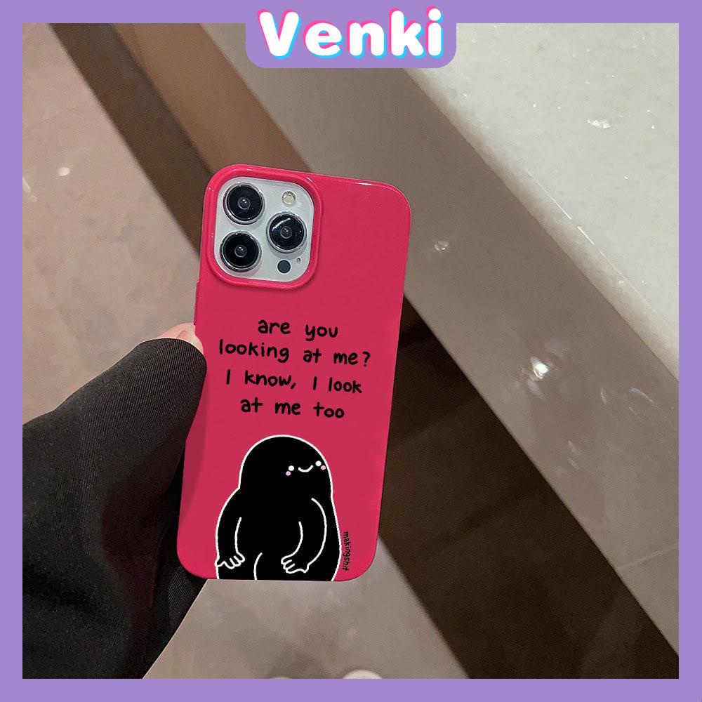 VENKI - For iPhone 11 iPhone Case Red Glossy TPU Soft Case Shockproof Protection Camera English Cartoon Character Compatible with iPhone 14 13 Pro max 12 Pro Max xr xs max 7 8Plus