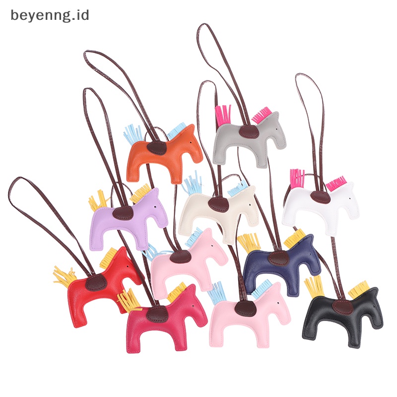 Beyen Handmade Gantungan Kunci Kuda Bahan Kulit PU Animal Key Chain Untuk Wanita Tas Keychain Charm ID