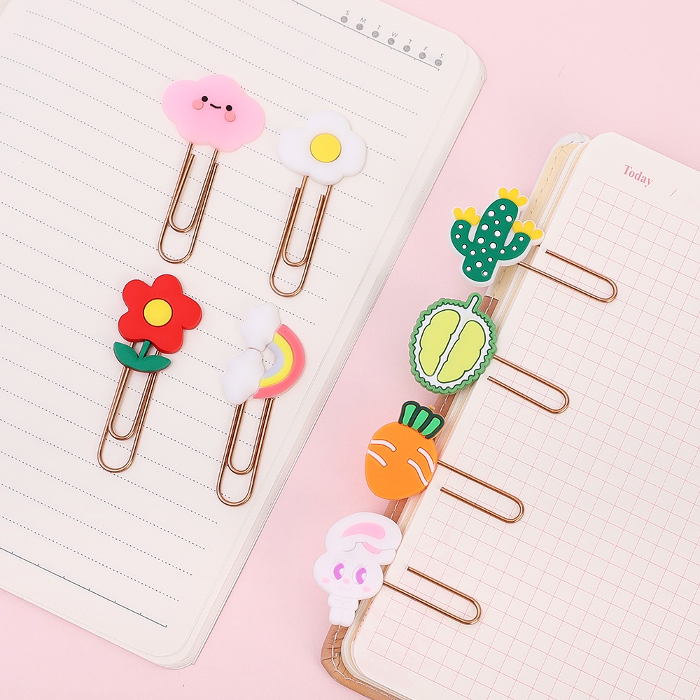 [Harga Grosir] 1pc Kreatif Lucu Penjepit Kertas Kartun Sekat Bookmark Folder Pagination Bookmark Warna-Warni Novelty Musim Semi Kertas Klip Kantor Sekolah Gadis Siswa Alat Tulis
