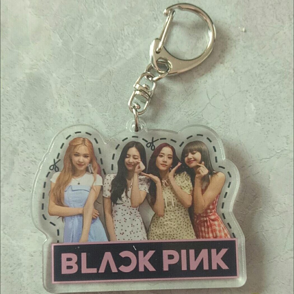 1pcs Blackpink Liontin Akrilik Dua Sisi Dengan Lisa Jinny Jisoo Chaeyoung Untuk Fans Gantungan Kunci Aksesoris Blackpink