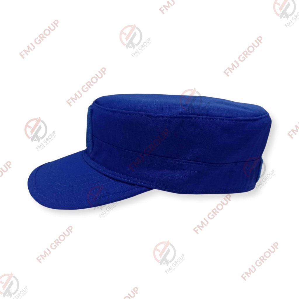 Topi Komando Biru Damkar / Topi Velcro BASARNAS / Damkar