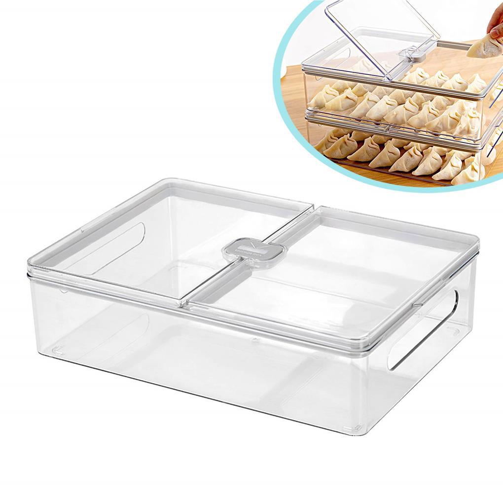 Stackable Flip Refrigerator Storage Box Breathable Kitchen Kotak Pengawet Pangsit Kulkas Kapasitas Besar Transparan Disegel Karton Dengan Flip Untuk Kulkas Dapur Rumah